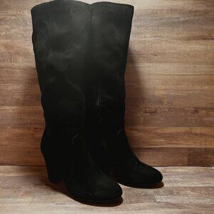 Metaphor Womens Black Suede Camile Knee High Fashion Boots Size 8M Heeled